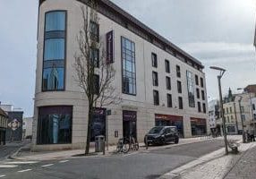 Outside Premier Inn at Jersey St Helier